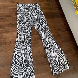 Zebra print flares pants